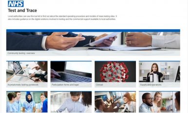 NHS community testing screenshot
